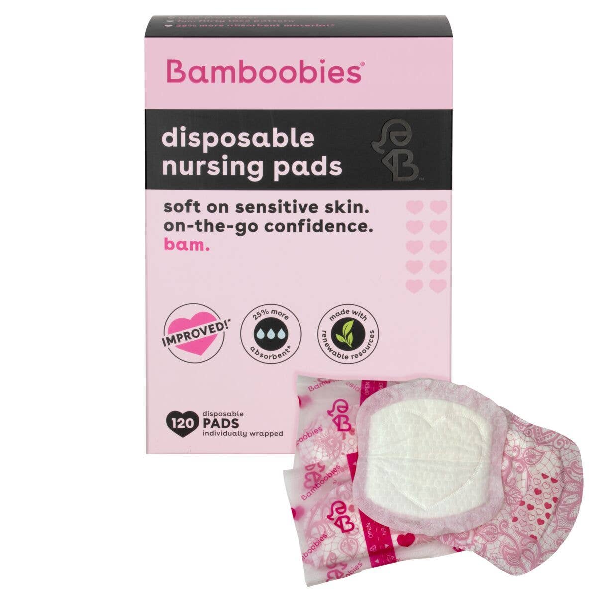 Bamboobies disposable nursing pads - 120 count