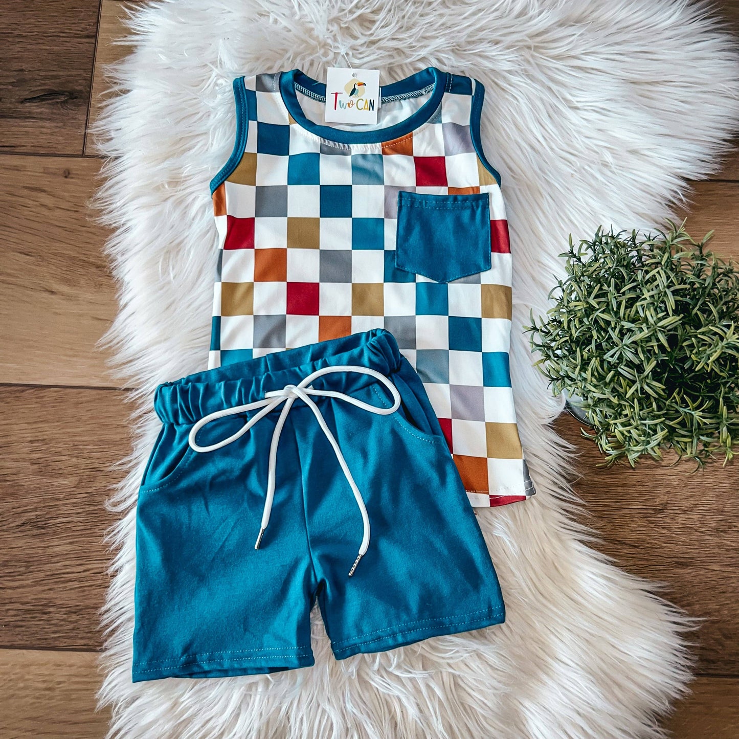 Checkers Shorts Set by TwoCan