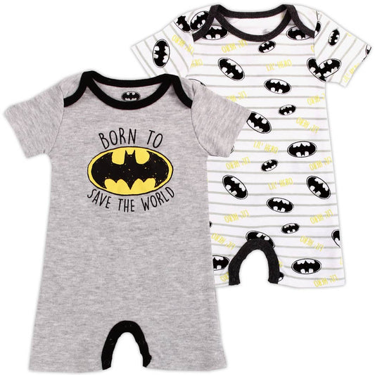 BATMAN Boys Newborn 2-Pack Rompers