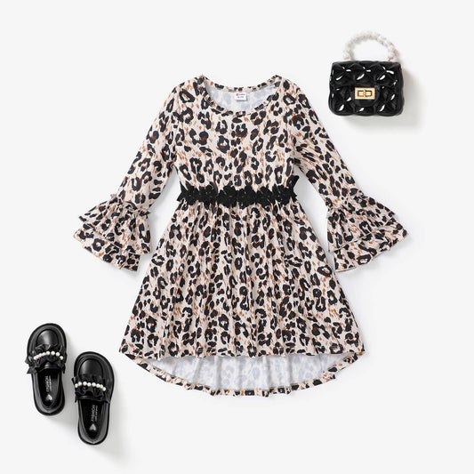 Sweet Leopard Horn Edge Dress