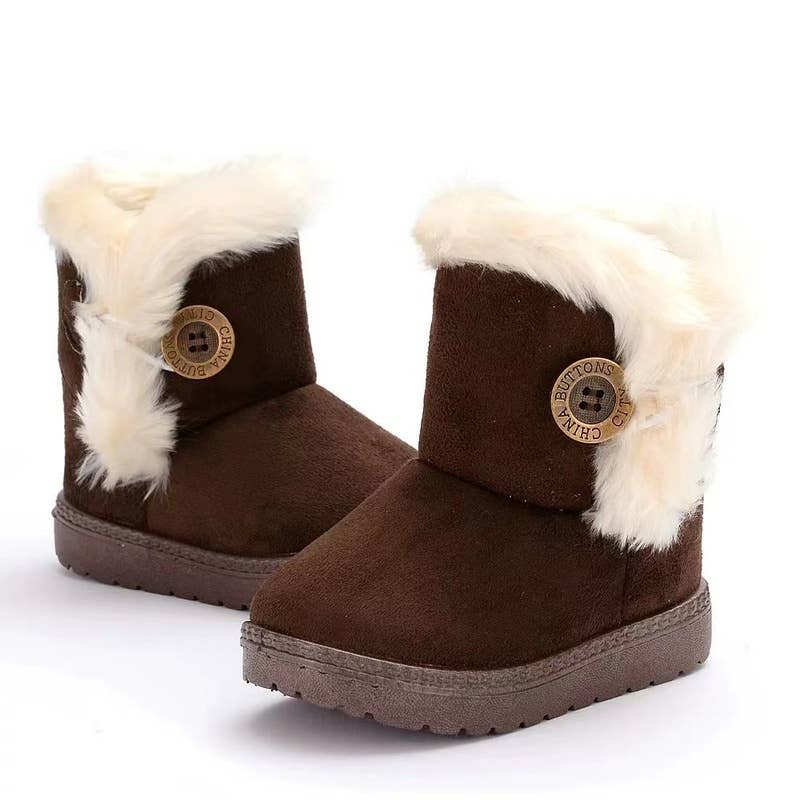 Toddler / Kid Buckle Fluffy Plush Inside Snow Boots