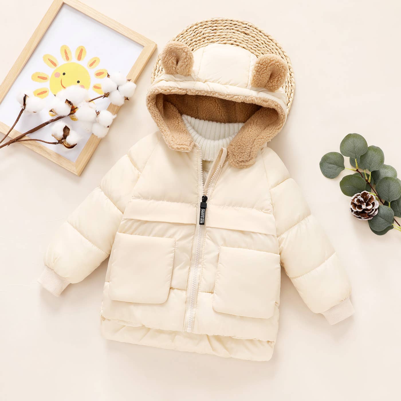 Toddler Bear Ear Puffy Coat